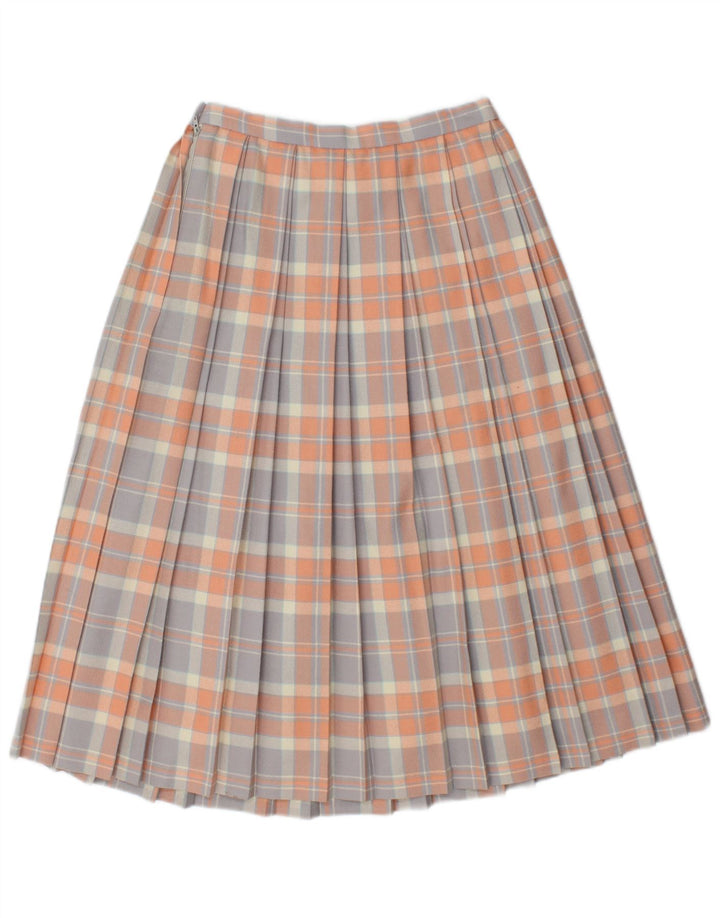 Винтажная женская плиссированная юбка-нож, Великобритания, 10 маленьких размеров, W26, разноцветная, новая шерсть