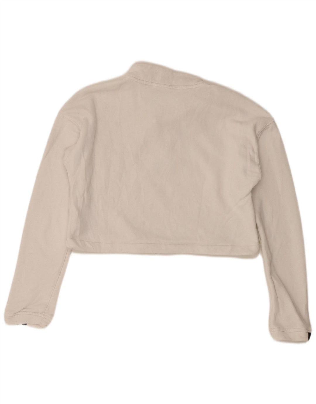 Женский укороченный свитшот с воротником на молнии Adidas Oversized UK 8, маленький белый