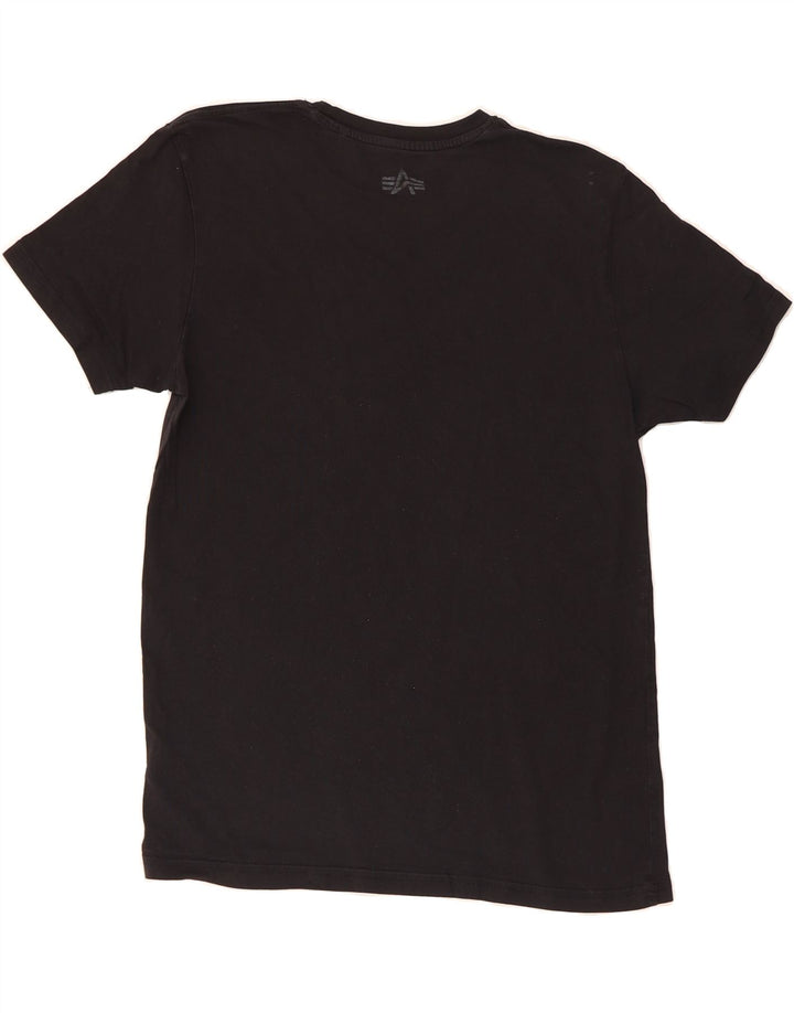 ALPHA INDUSTRIES Mens Graphic T-Shirt Top Medium Black Cotton Vintage Alpha Industries and Second-Hand Alpha Industries from Messina Hembry 