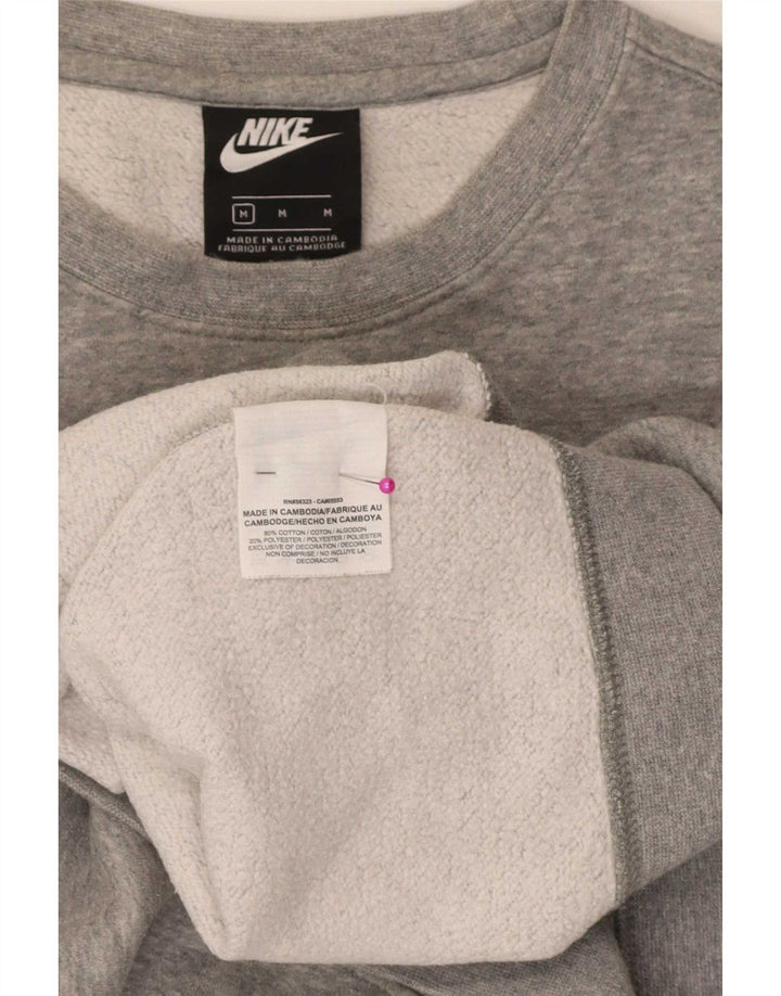 Мужской свитшот Nike стандартного кроя с графикой, хлопковый джемпер среднего серого цвета