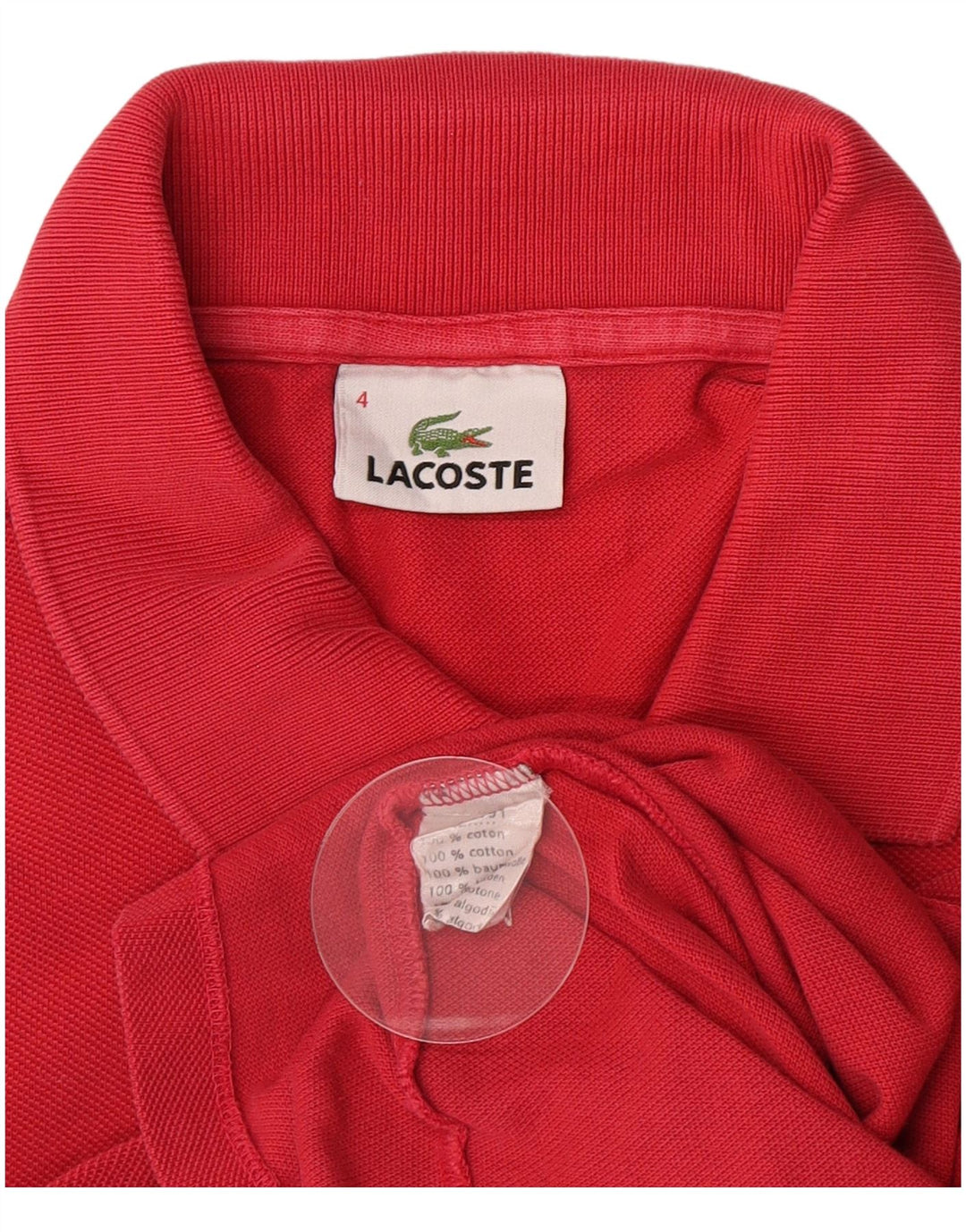 Мужская рубашка-поло с длинным рукавом Lacoste, размер 4, средний красный хлопок, размер 4