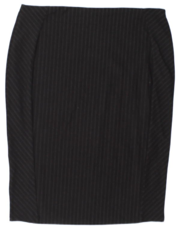 Женская юбка-карандаш Marks & Spencer UK 18 XL W38 Черная вискоза в полоску