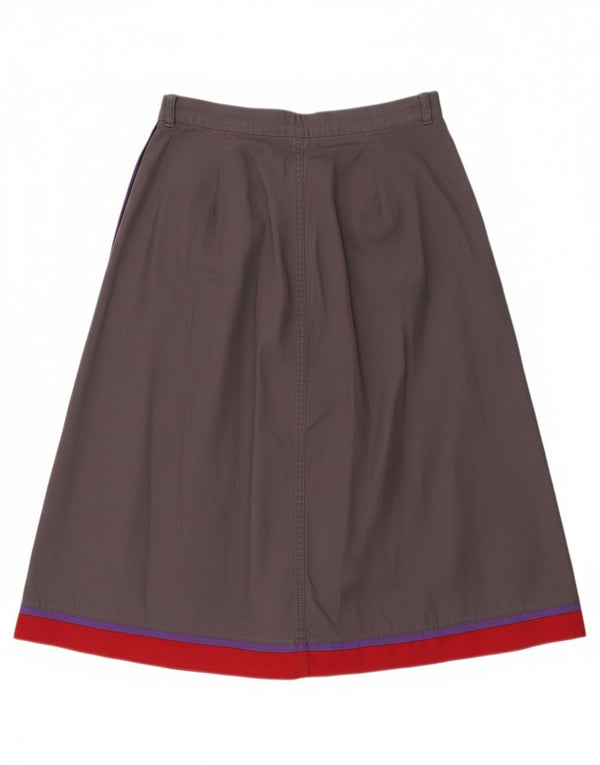 Винтажная женская расклешенная юбка EU 40 Medium W28 Серая с цветными блоками