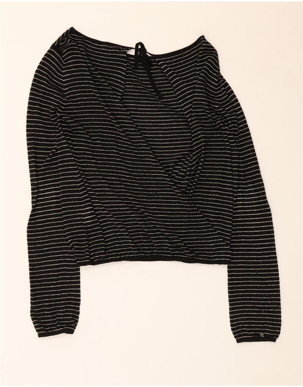 Женская укороченная блузка Calvin Klein UK 14, вискоза, большая черная полоска