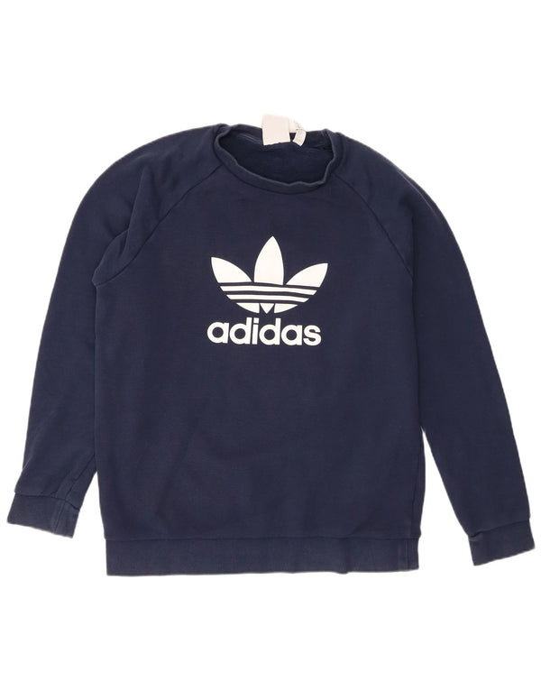 Мужской свитшот Adidas с графическим рисунком, средний темно-синий хлопковый джемпер