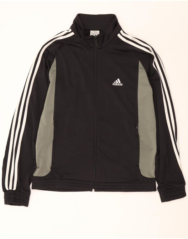 ADIDAS Mens Graphic Tracksuit Top Jacket UK 40/42 Medium Black Colourblock