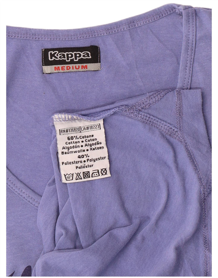 KAPPA Женская футболка с рисунком Top UK 12 Средний синий хлопок