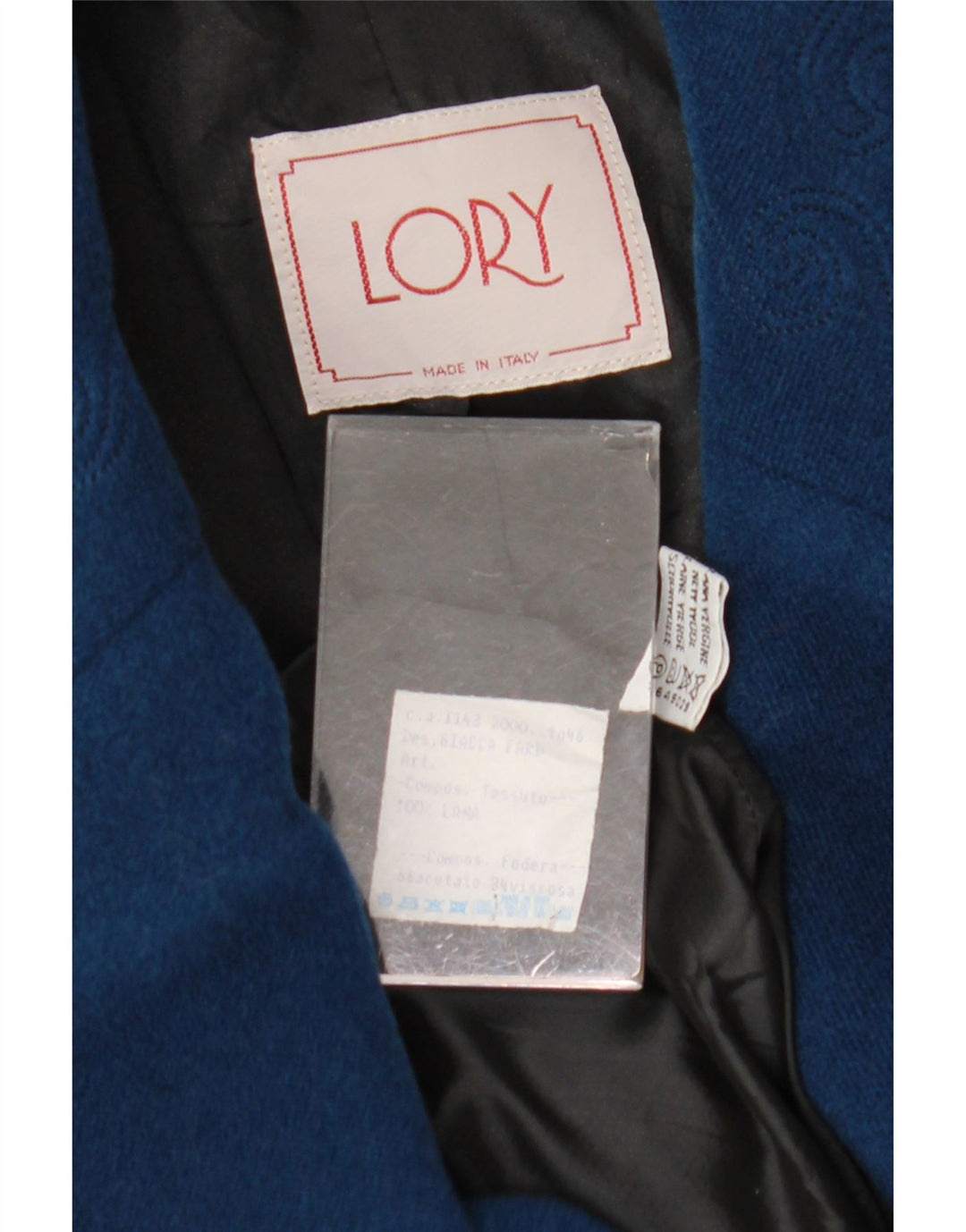 Винтажный женский двубортный пиджак IT 46, большой темно-синий