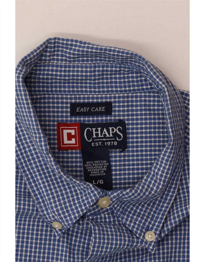 Мужская рубашка с коротким рукавом Chaps, большая синяя клетка, хлопок