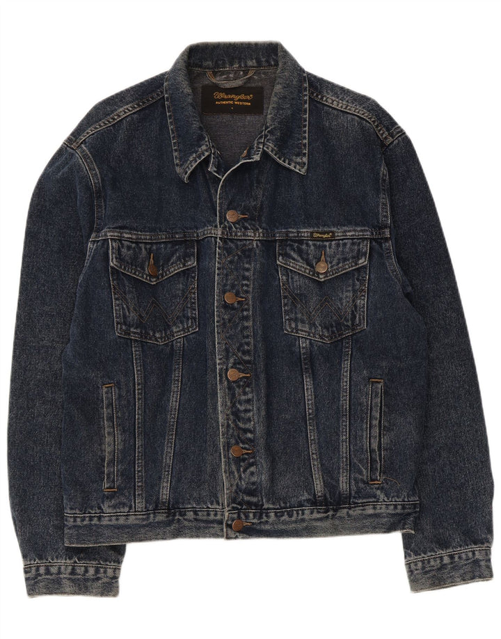 Мужская джинсовая куртка Wrangler UK 40, большая темно-синяя, хлопок