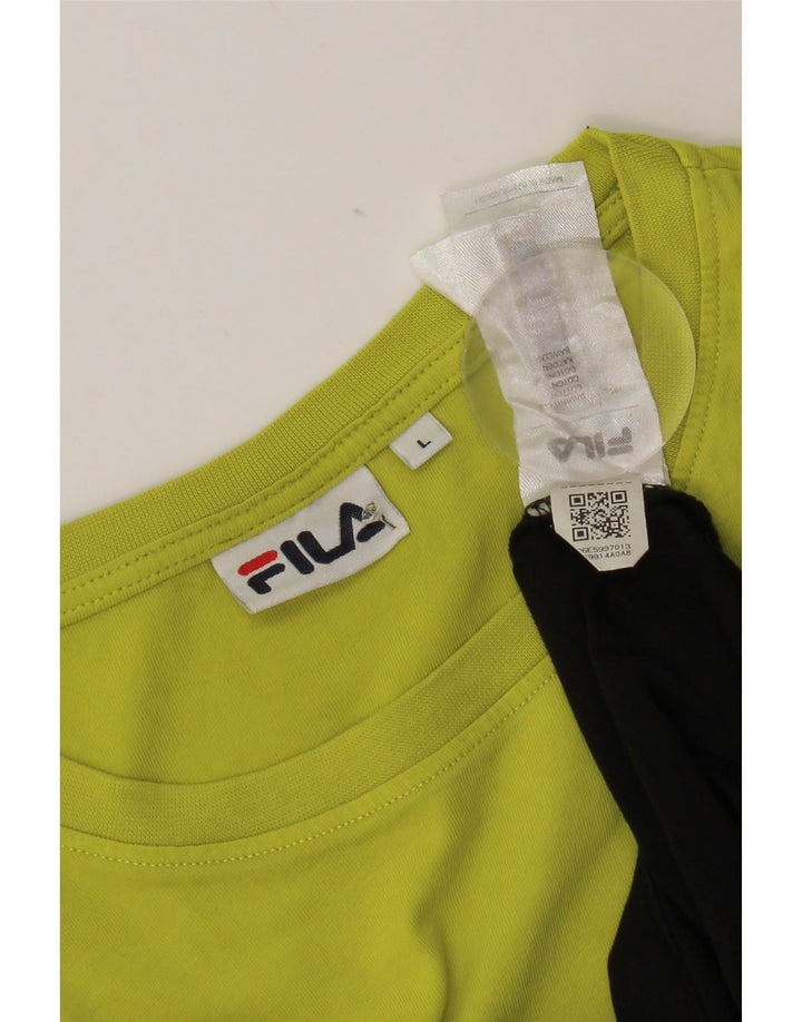 Мужская футболка Fila, большой желтый цвет, хлопок с цветными блоками