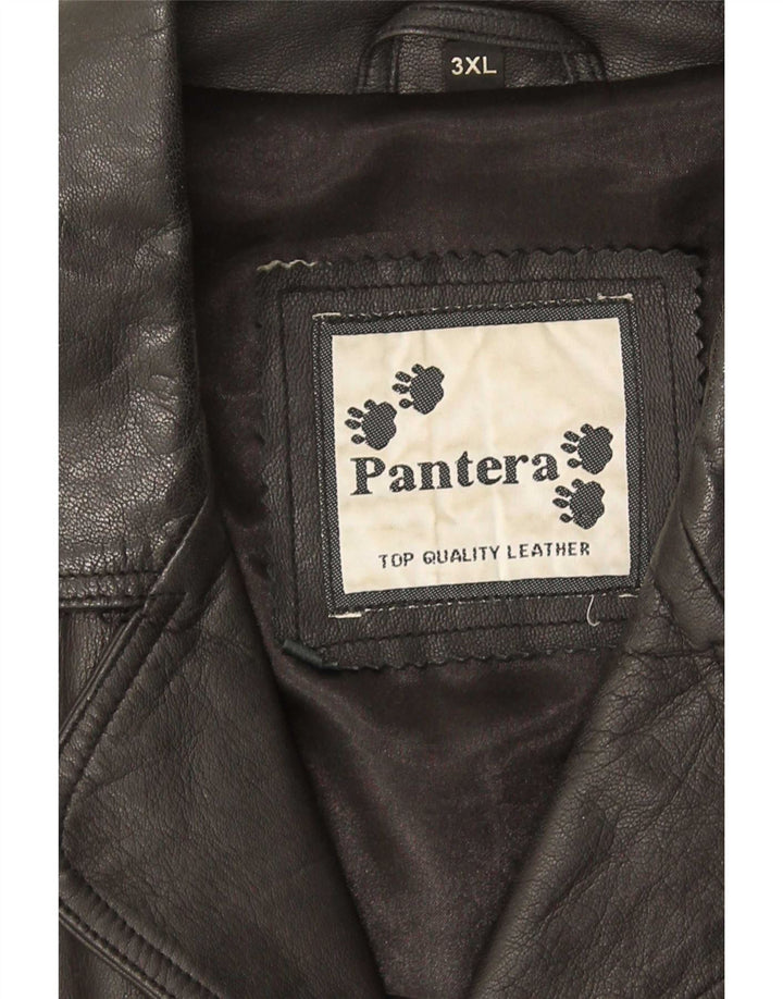 Мужское кожаное пальто Pantera UK 46 3XL, черное кожаное