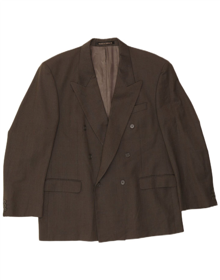 Мужской двубортный пиджак Marks & Spencer UK 44 XL в зеленую клетку