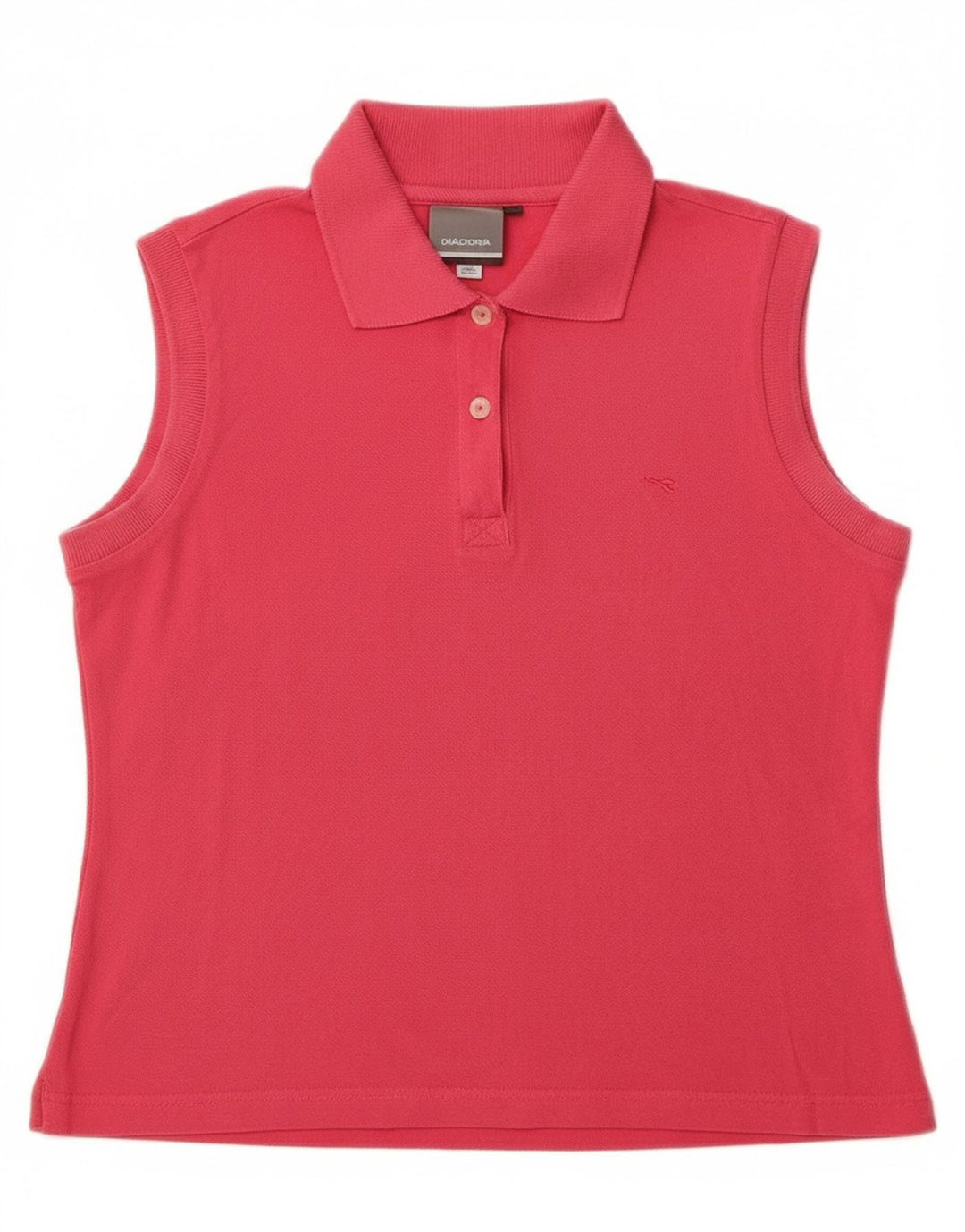 Женская укороченная рубашка-поло без рукавов Diadora IT 42 Средний розовый хлопок