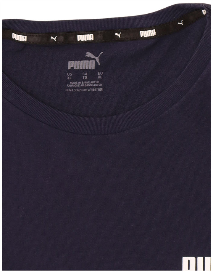 Мужская футболка с рисунком Puma Top XL темно-синяя