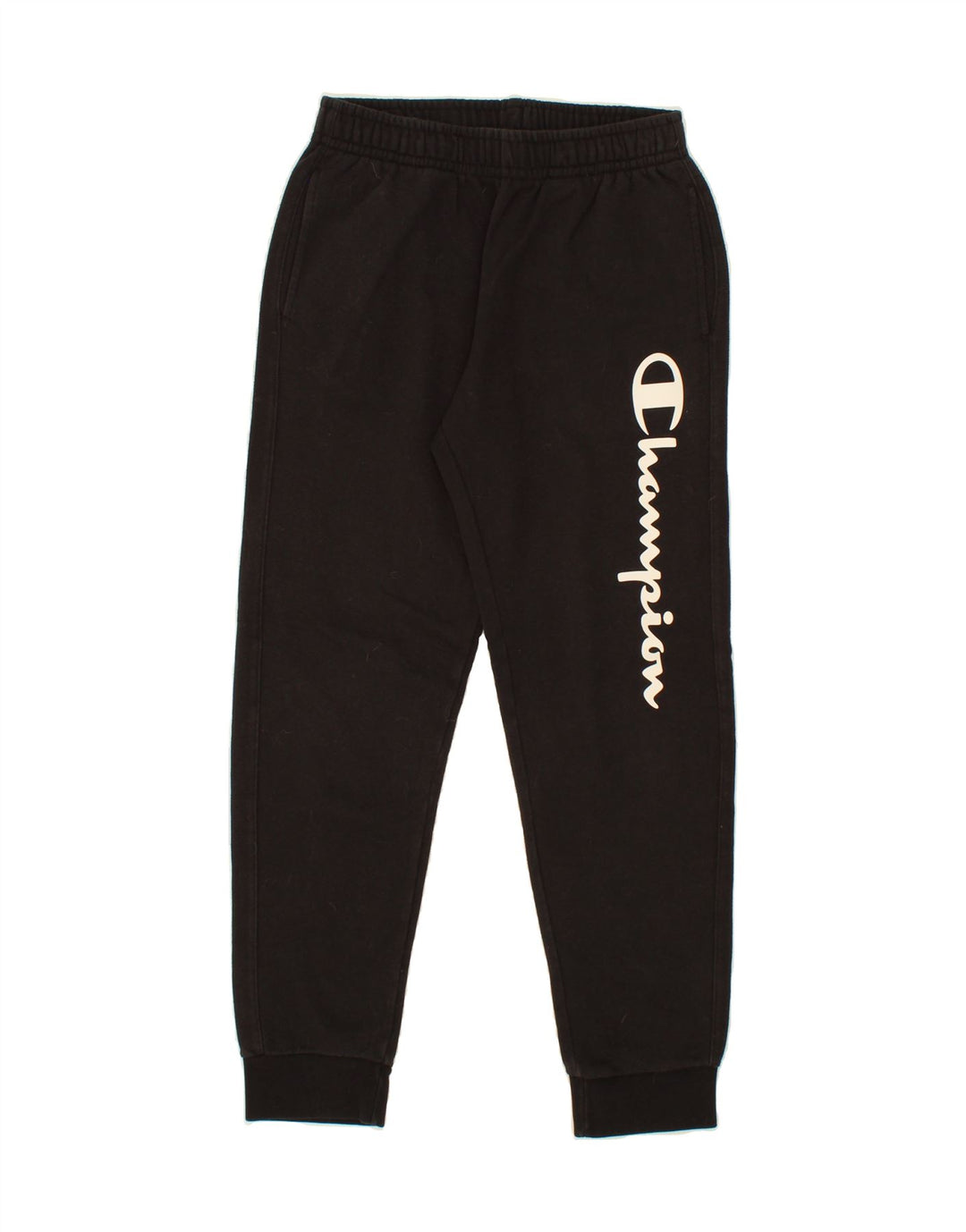 CHAMPION Mens Graphic Tracksuit Trousers Joggers Small  Black Vintage Champion and Second-Hand Champion from Messina Hembry 