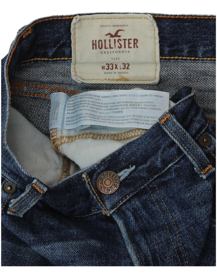 Мужские узкие джинсы HOLLISTER W33 L32 синие, хлопок