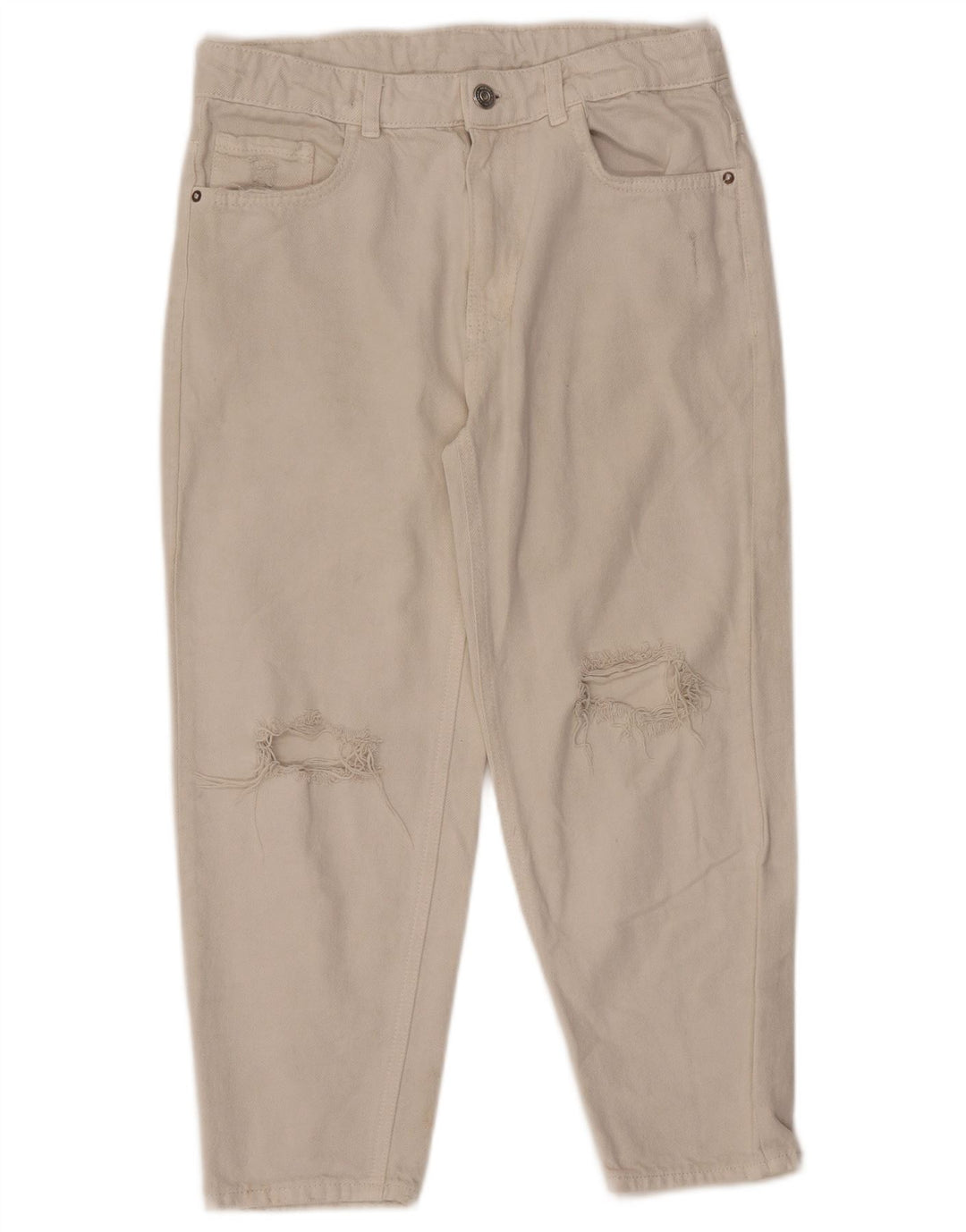 ZARA Джинсы зауженного кроя с завышенной талией для девочек 13–14 лет W28 L22, белые