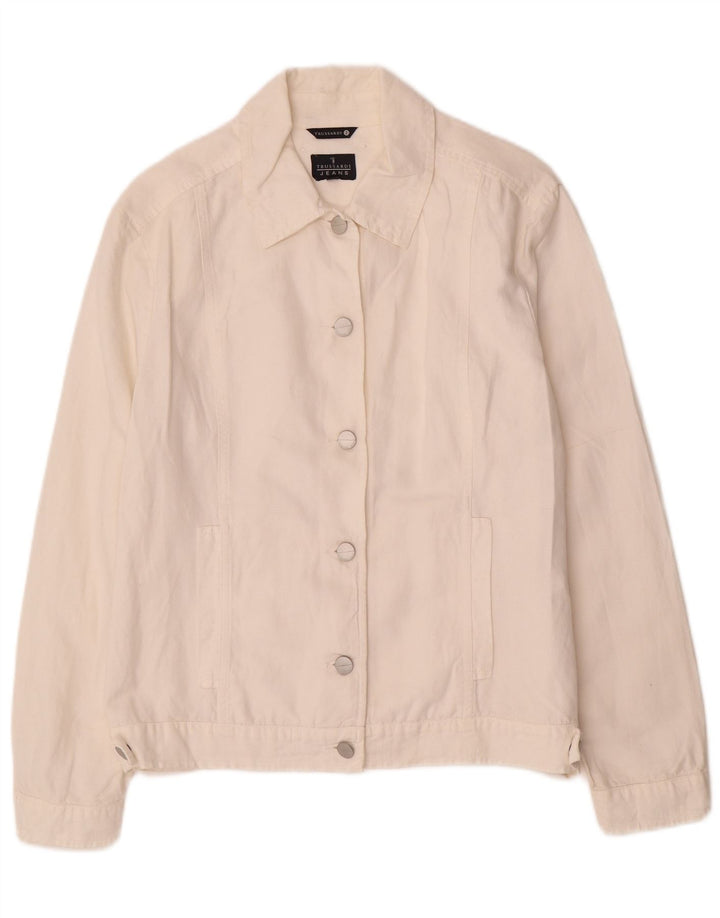 TRUSSARDI JEANS Женский бомбер IT 44 Medium Off White Хлопок