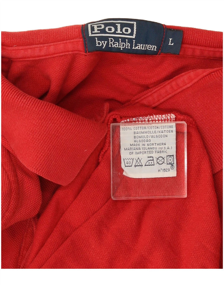 Мужская рубашка-поло Ralph Lauren, большая красная хлопковая ткань