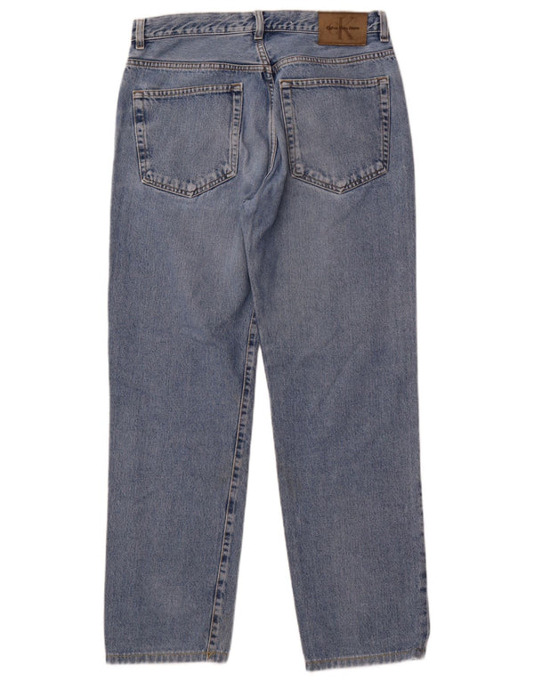 Женские джинсы с высокой талией Calvin Klein W33 L29, синий хлопок