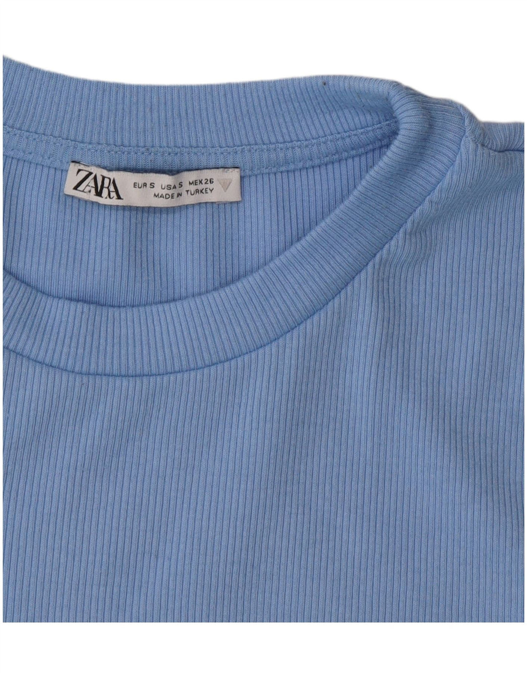 Женская укороченная футболка Zara UK 10, маленькая синяя
