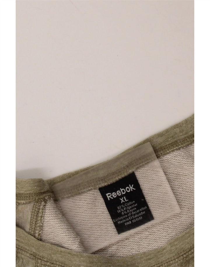 Женский свитер оверсайз Reebok UK 18 XL, хлопок с крапинками цвета хаки