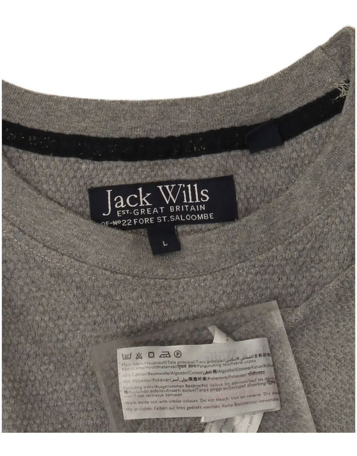Мужская футболка JACK WILLS, большой серый хлопок