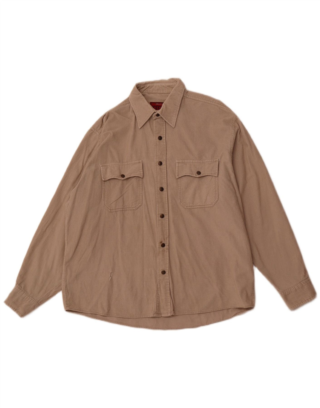 COTTON CLUB Мужская вельветовая рубашка большого размера из хлопка бежевого цвета