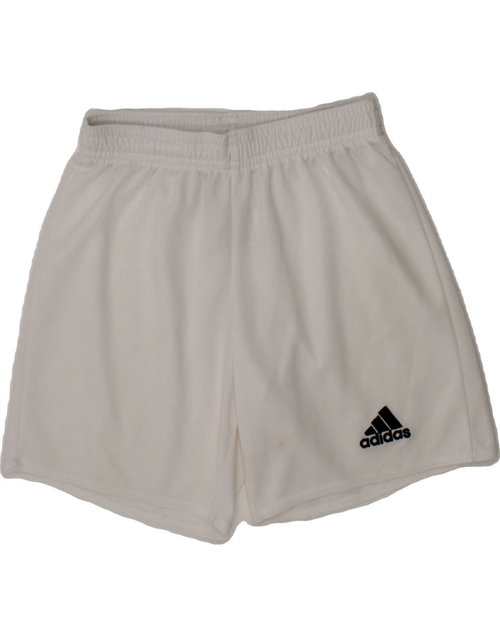 ADIDAS Boys Aeroready Sport Shorts 7-8 Years  White Polyester Vintage Adidas and Second-Hand Adidas from Messina Hembry 