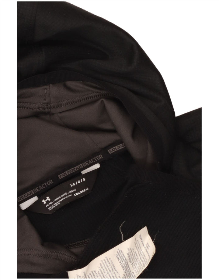 Мужской джемпер с капюшоном Under Armour Cold Gear, большой черный полиэстер