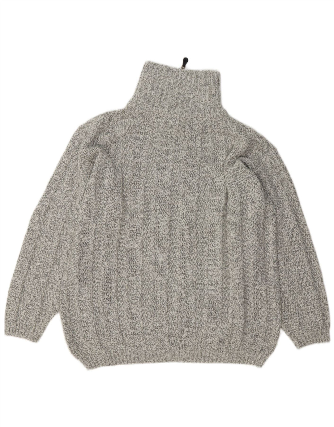 VINTAGE Мужской джемпер с воротником на молнии XL Серый Шерстяной