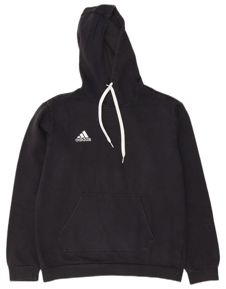 Мужской джемпер с капюшоном Adidas среднего размера, черный, хлопок