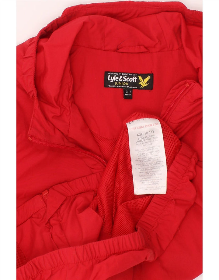 Дождевик с капюшоном Lyle & Scott для мальчиков 10-11 лет, красный полиэстер