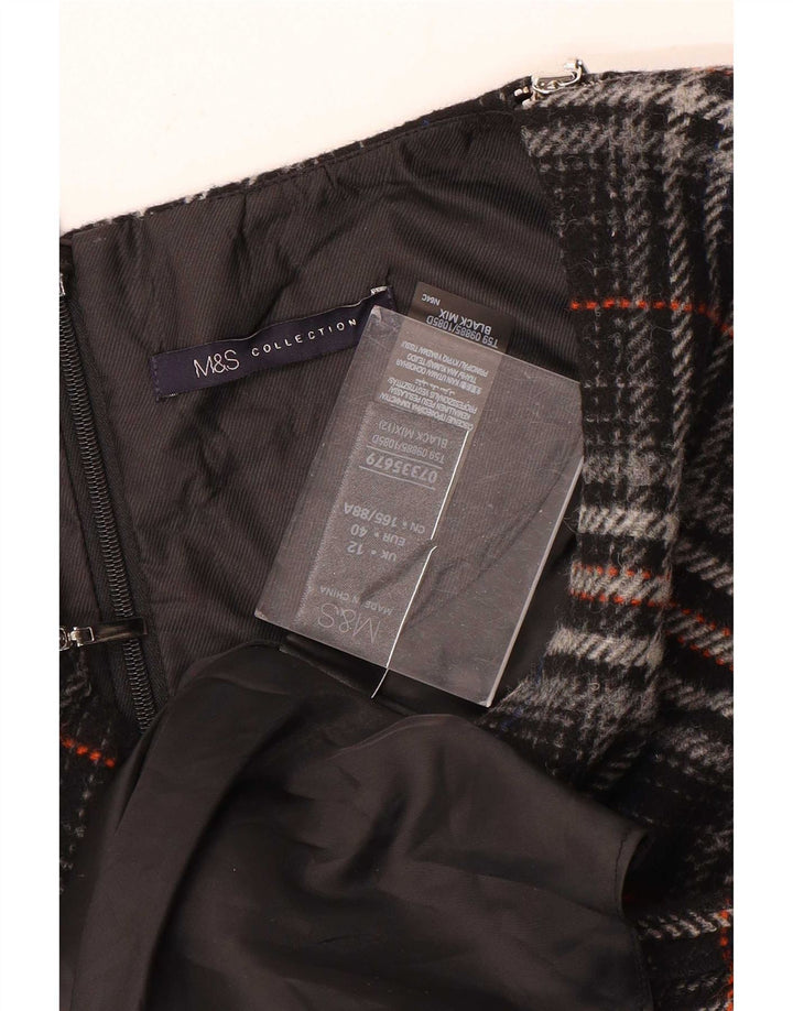 Женское платье прямого кроя без рукавов Marks & Spencer UK 12 Mdium, черное в клетку