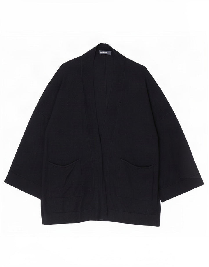 Женский длинный длинный открытый кардиган Zara UK 10, маленький темно-синий