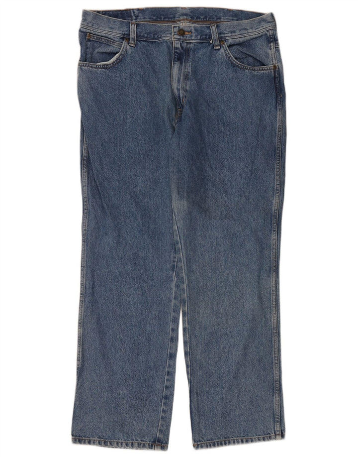 Мужские прямые джинсы Wrangler стандартного кроя W38 L30, синие, хлопок