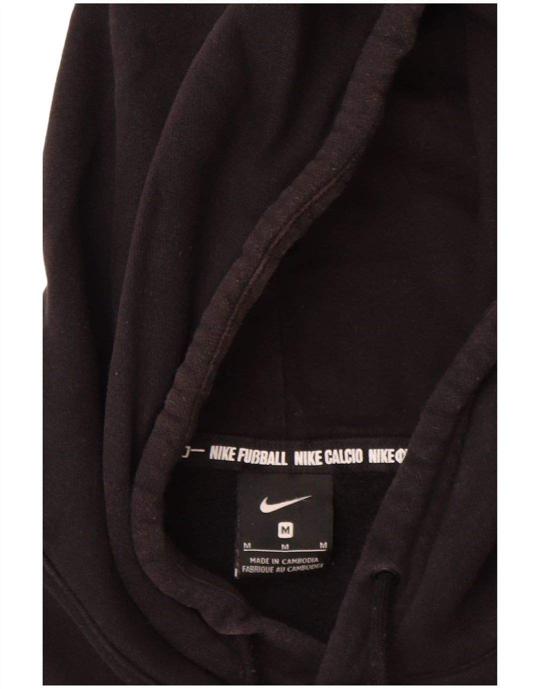 Мужской джемпер с капюшоном с рисунком Nike, средний черный, хлопковый