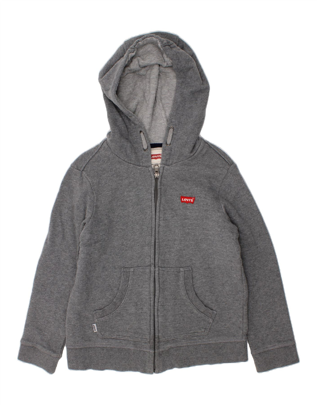 LEVI'S Boys Graphic Zip Hoodie Sweater 8-9 Years Grey Vintage Levi's and Second-Hand Levi's from Messina Hembry 