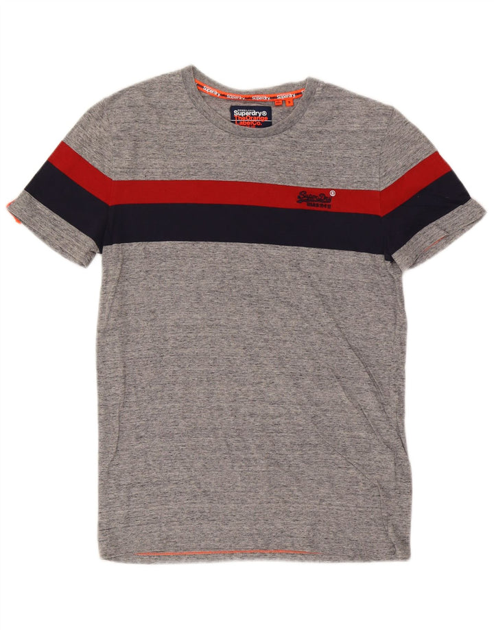 Мужская футболка Superdry, маленький серый цвет, хлопок