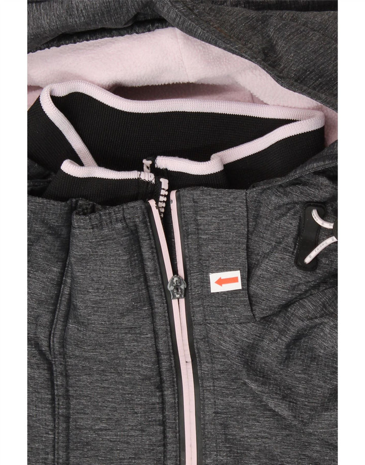 SUPERDRY Womens Windcheater Hooded Windbreaker Jacket UK 10 Small Grey Vintage Superdry and Second-Hand Superdry from Messina Hembry 