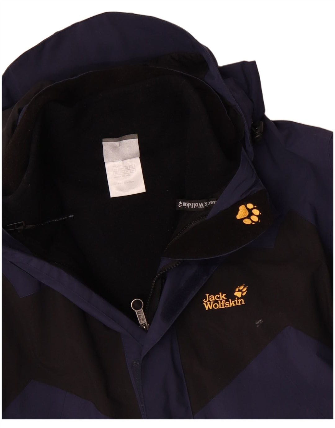 Мужская ветровка с капюшоном JACK WOLFSKIN UK 44 2XL синяя с цветными блоками