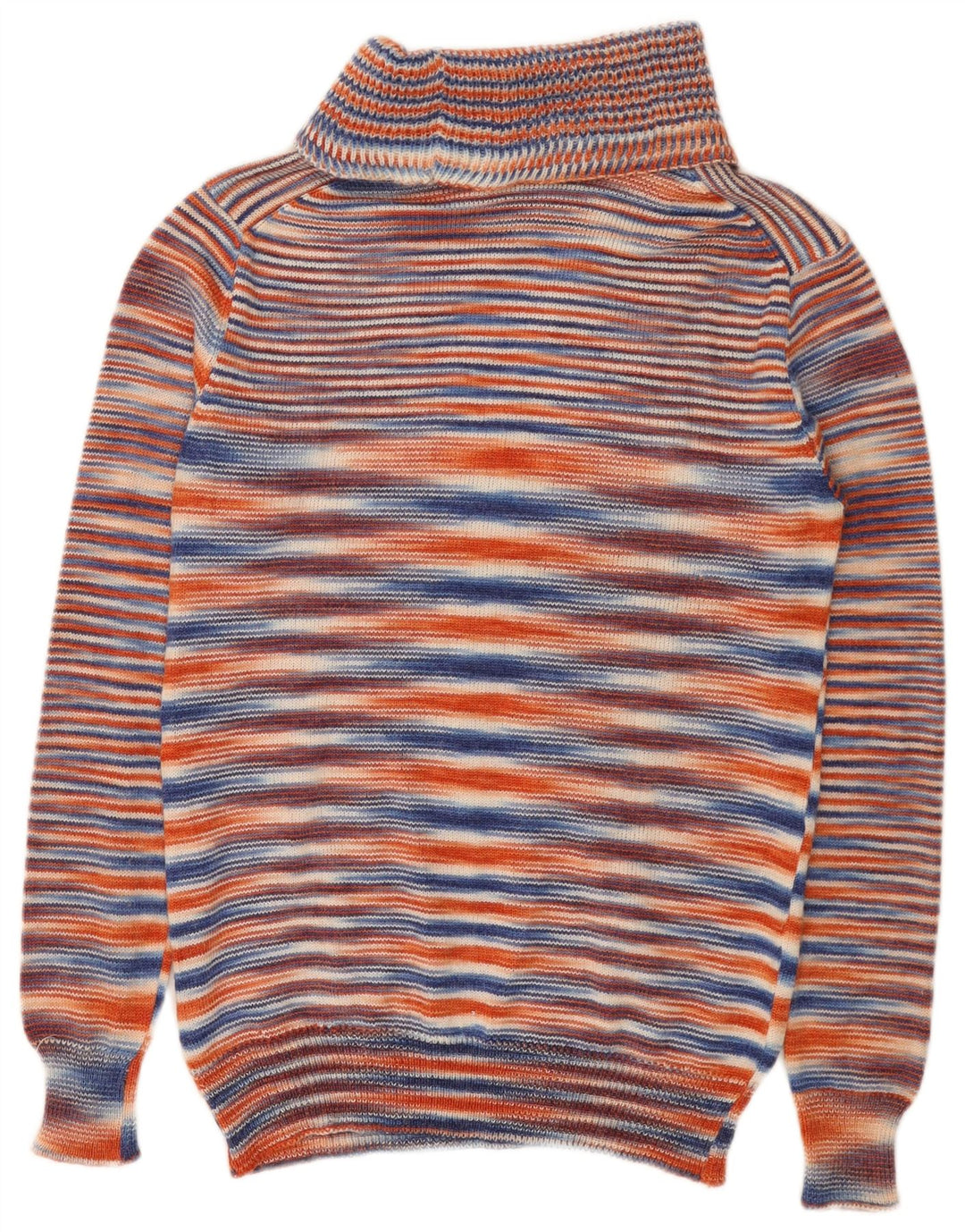 ВИНТАЖНЫЙ женский джемпер с высоким воротником, Великобритания, 10 маленьких размеров, в разноцветную полоску