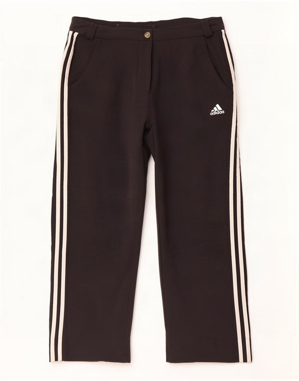Женские повседневные брюки Adidas с широкими штанинами UK 18 XL W38 L28 черные из полиамида
