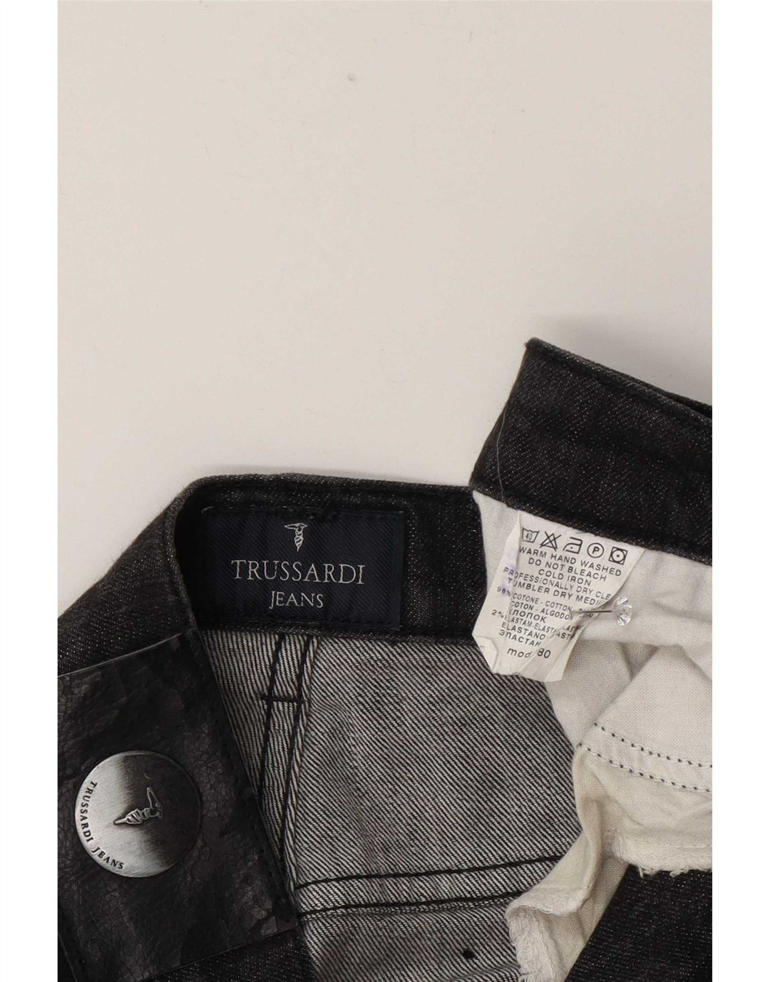 Мужские прямые джинсы Trussardi W34 L33 серые, хлопок