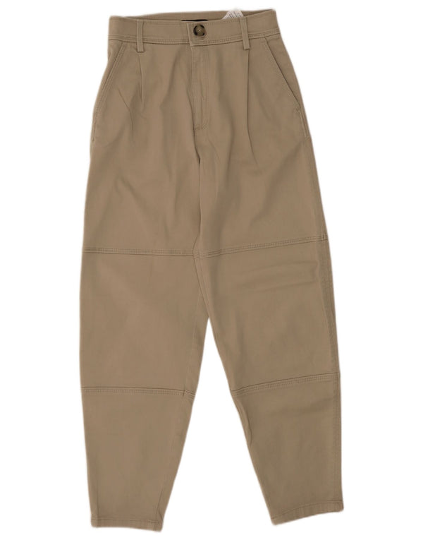 Женские брюки-чиносы Massimo Dutti с высокой талией EU 34 2XS W24 L27 Бежевые