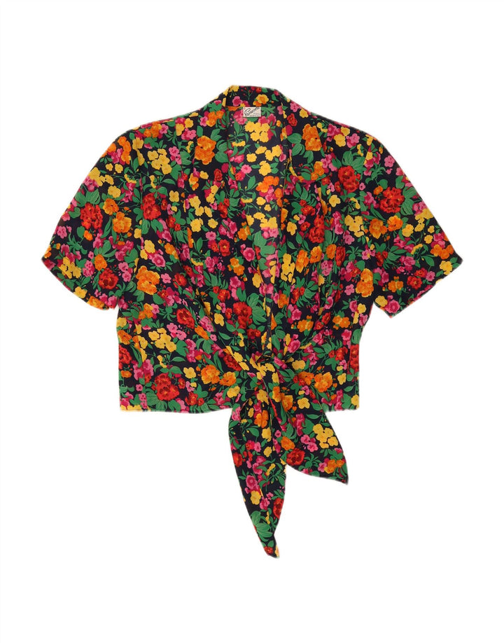 PRIMAVERA FIRENZE Womens Crop Shirt Blouse UK 14 Large Multicoloured