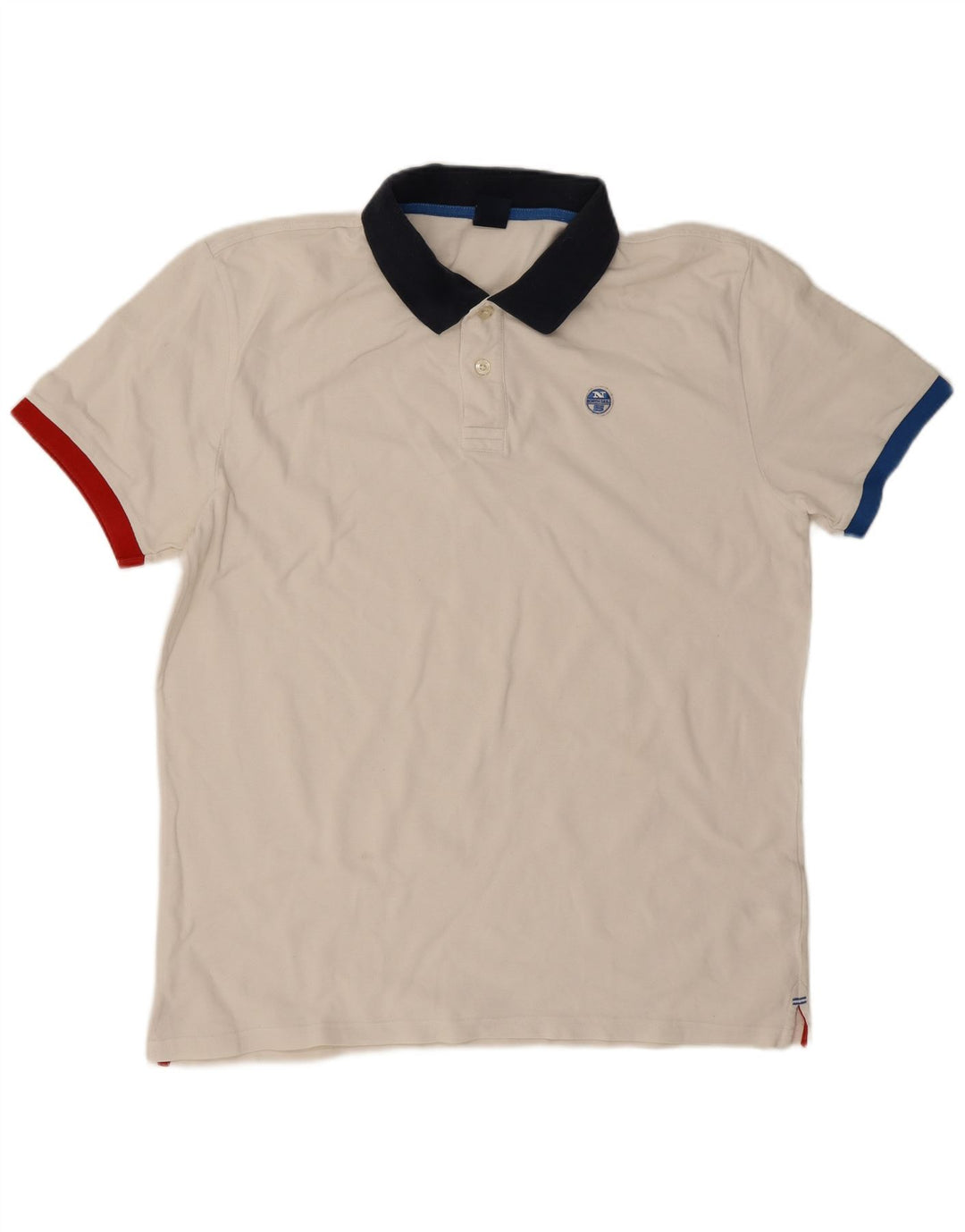 Мужская рубашка-поло North Sails 2XL, белый хлопок, белый цвет