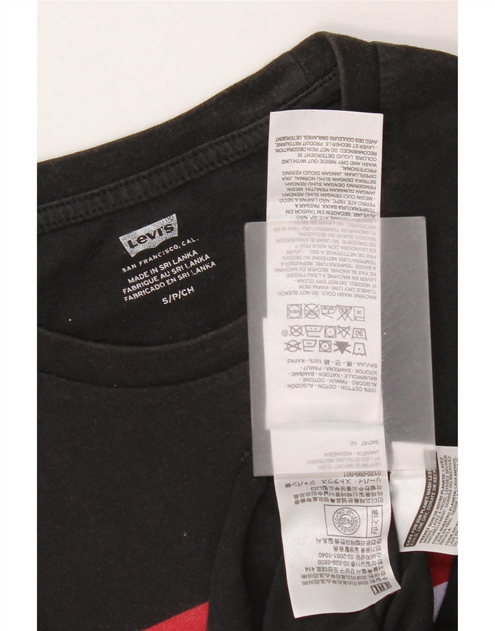 Мужская футболка с рисунком Levi's, маленький черный хлопковый топ