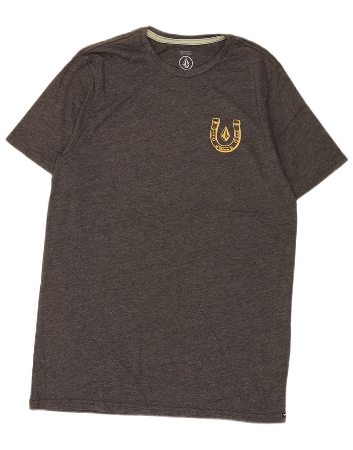 Volcom Мужская футболка с графическим рисунком современного кроя, топ среднего серого цвета, хлопок